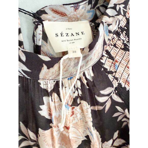 Floral Black and Cream Women's Top - Picture 7 of 12